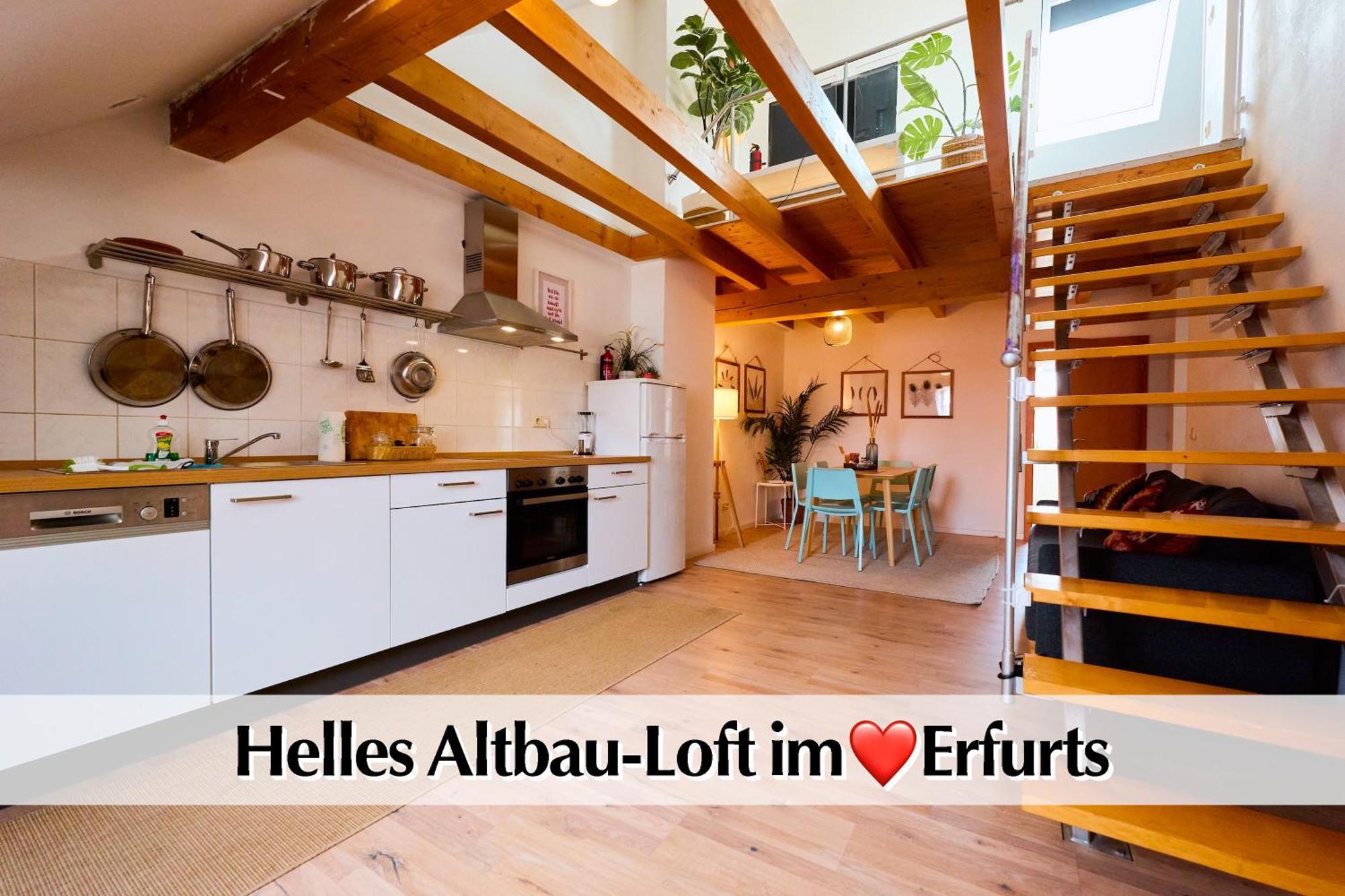Helle 72Qm Maisonette Wohnung Im Herzen Erfurts Mit Kingsize Bett, Smart-Tv, Etc Kültér fotó
